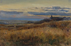 Maizal al atardecer de John William Inchbold