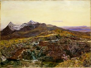 Cuillin Ridge, Skye, desde Sligachan, 1855 de John William Inchbold