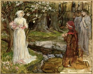 Dante y Beatriz, c.1916-17 de John William Waterhouse