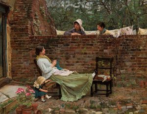 Chismes, c. 1885 de John William Waterhouse