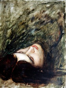 Cabeza de Orfeo - un boceto, c.1899-1900 (óleo sobre tabla)