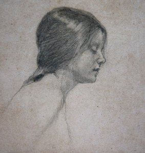 Cabeza de una niña de John William Waterhouse