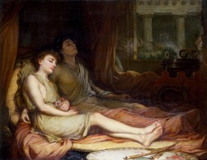 "Hypnos y Thanatos" Los dioses del Sueño y de la Muerte. Pintura de John William Waterhouse (1849-1917) (prerafaelita) Colección particular