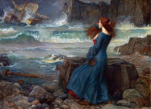Miranda - La tempestad de John William Waterhouse
