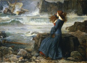 Miranda - La tempestad, 1916 de John William Waterhouse