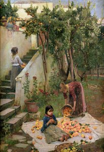 Los recolectores de naranjas de John William Waterhouse
