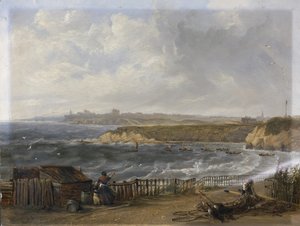 Cullercoats mirando hacia Tynemouth - Marea alta de John Wilson Carmichael