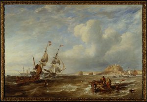 El bergantín de 78 toneladas "El Abogado" frente a St. Helier, Jersey, 1749