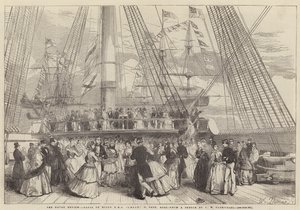 La revisión naval, baile a bordo del HMS Caesar, 91, Capitán Robb de John Wilson Carmichael