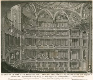 Interior del antiguo Theatre Royal, Drury Lane, Londres de John Winston