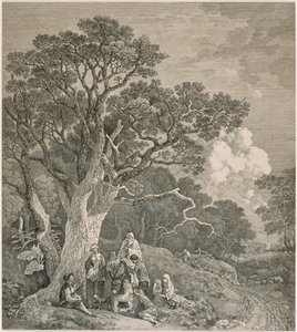 Gitanos en un bosque, después de Thomas Gainsborough, c1740-1780 de John Wood