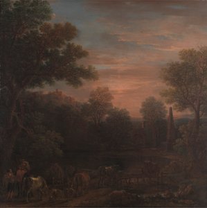 Paisaje clásico: Atardecer de John Wootton