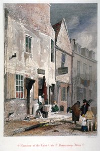 Vista de los restos de la puerta este de la Abadía de San Salvador, Bermondsey, Londres, 1851 de John Wykeham Archer