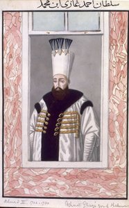 Ahmed III (1673-1736), sultán entre 1703 y 1730, de «Serie de retratos de los emperadores de Turquía». de John Young