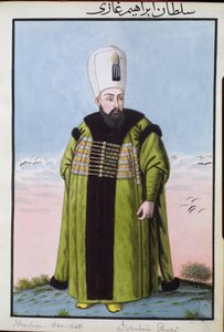 Ibrahim (1615-1648), sultán entre 1640 y 1648, de «Serie de retratos de los emperadores de Turquía».