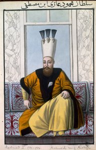 Mahmud I (1696-1754), sultán entre 1730 y 1754, de «Serie de retratos de los emperadores de Turquía». de John Young