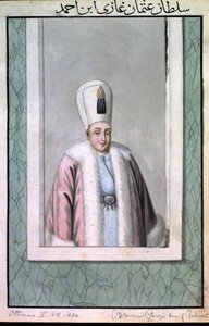 Othman (Osman) II (1603-1622), sultán entre 1618 y 1622, de «Serie de retratos de los emperadores de Turquía».