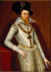 Retrato de Jacobo I de Inglaterra y VI de Escocia, Caballeros de la Orden de la Jarretera, c.1610