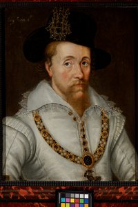 Jaime I y VI (1556-1625) de John de the Elder (studio of) Critz