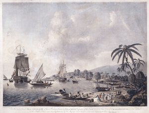 Vista de la Bahía de Matavai, Tahití, 1787 de John the Younger Cleveley
