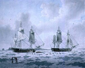 Los Barcos de la Expedición de Descubrimiento de Lord Mulgrave atrapados en el Hielo en las Regiones Polares de John the Younger Cleveley