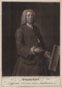 William Caslon, tipógrafo inglés (mezzotinta) de John the younger Faber