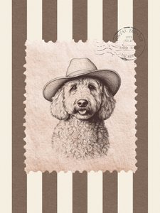 Sello del caniche vaquero