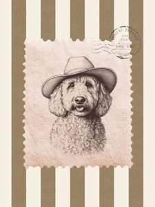 Sello del vaquero Goldendoodle