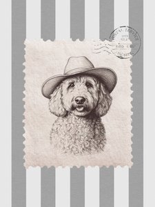 Sello del vaquero Goldendoodle