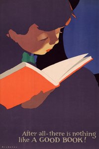Póster de un niño leyendo un libro de Jon O. Brubaker