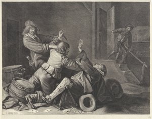 Lucha en un interior de Jonas Suyderhoef
