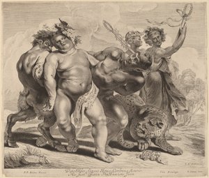 La embriaguez de Baco de Jonas Suyderhoff after Sir Peter Paul Rubens