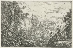 Tres pescadores a la orilla de un río de Jonas Umbach