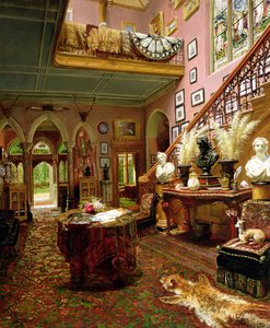 El Salón y la Escalera de una Casa de Campo, 1888 de Jonathan Pratt