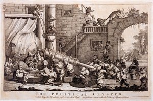 El clíster político, grabado por William Hogarth, 1757 de Jonathan Swift