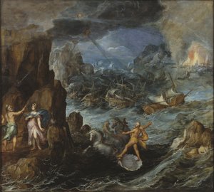 Naufragio de la flota griega en el viaje de regreso de Troya de Joos or Josse de Momper