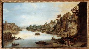 Vista del Tíber en Roma de Joos or Josse de The Younger Momper