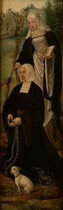 Santa Mónica y un donante, una ala de un retablo de Joos van (follower of) Cleve