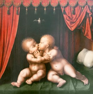 Santos infantes San Juan Bautista y Cristo abrazados