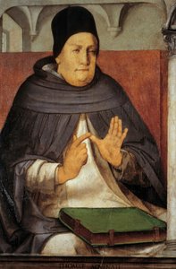 Representación de Santo Tomás de Aquino, Doctor de la Iglesia de Joos van Gent (fl.1460 75)