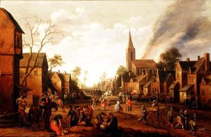 Soldados saqueando un pueblo de Joost Cornelisz. Droochsloot
