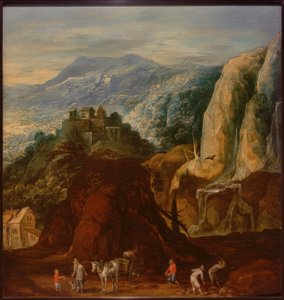 Paisaje rocoso con figuras