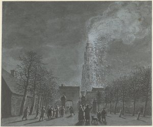 Incendio en la torre de la iglesia de Amersfoort