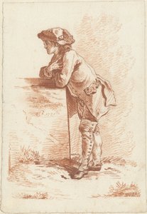 Joven apoyado en una piedra de Jordanus Hoorn