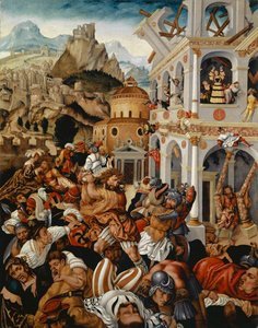 La historia de Sansón, c.1525-1530 (óleo sobre tabla) de Jorg I Breu