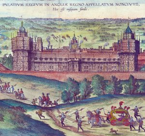 Llegada de la Reina Isabel I al Palacio de Nonsuch, 1598 (detalle)