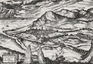 Ciudad de Pesaro, grabado por Joris Hoefnagel (1542-1601) de Joris Hoefnagel