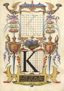 Guía para construir la letra K de Joris Hoefnagel