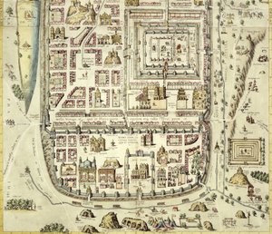 Mapa de Jerusalén y el área circundante, de 