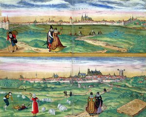 Mapa de Orleans y Bourges, de 